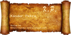 Kender Petra névjegykártya